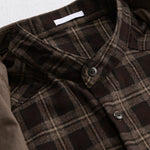 Buddha Stones Spring Plaid Pattern Fake Two-piece Long Sleeve Men's Cotton Jacket With Pocket