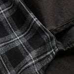 Buddha Stones Spring Plaid Pattern Fake Two-piece Long Sleeve Men's Cotton Jacket With Pocket