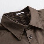 Buddha Stones Spring Plaid Pattern Fake Two-piece Long Sleeve Men's Cotton Jacket With Pocket