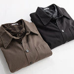 Buddha Stones Spring Plaid Pattern Fake Two-piece Long Sleeve Men's Cotton Jacket With Pocket