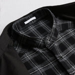 Buddha Stones Spring Plaid Pattern Fake Two-piece Long Sleeve Men's Cotton Jacket With Pocket