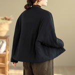 Buddha Stones Winter Long Sleeve Cotton Women's Thermal Jacket With Pockets