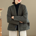Buddha Stones Winter Long Sleeve Cotton Women's Thermal Jacket With Pockets