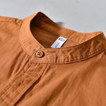 Buddha Stones Crew Neck Solid Color Men's Long Sleeve Cotton Thickened Jacket With Pockets
