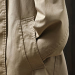 Buddha Stones Fall Buttons Long Sleeve Mid-length Cotton Women's Jacket With Pockets