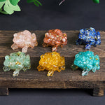 Buddha Stones Crystal Drip Resin Small Frog Passion Decoration Statue