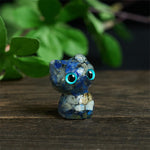 Buddha Stones Crystal Drip Resin Small Cat Purification Decoration Statue
