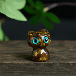 Buddha Stones Crystal Drip Resin Small Cat Purification Decoration Statue