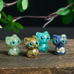 Buddha Stones Crystal Drip Resin Small Cat Purification Decoration Statue