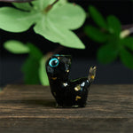 Buddha Stones Crystal Drip Resin Small Cat Serenity Fulfilment Decoration Statue