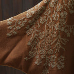 Buddha Stones Floral Buttons Cotton Women's Long Batwing Sleeve Knitted Cardigan