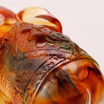 Buddha Stones Handmade Liuli Crystal Elephant Art Piece Wisdom Wealth Home Decoration