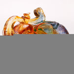 Buddha Stones Handmade Liuli Crystal Elephant Art Piece Wisdom Wealth Home Decoration