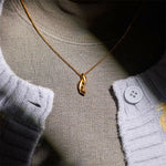 Buddha Stones Double Koi Fish 24k Gold Plated Brass Chain Wealth Necklace Pendant