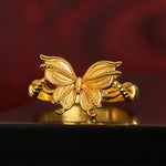 Buddha Stones 24k Gold Plated Brass Butterfly Symbol Adjustable Love Ring