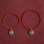 Buddha Stones Natural Hetian Jade Peace Buckle String Abundance Bracelet Anklet