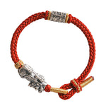 Buddha Stones 925 Sterling Silver Pixiu Om Mani Padme Hum Protection String Bracelet