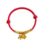 Buddha Stones Year Of The Horse Flower Charm Red String Connection Handmade Bracelet