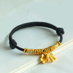 Buddha Stones Year Of The Horse Flower Charm Red String Connection Handmade Bracelet