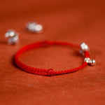 Buddha Stones 999 Sterling Silver Year Of The Horse 925 Sterling Silver Bell String Luck Child Adult Bracelet Anklet