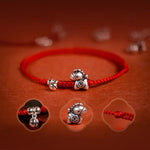 Buddha Stones 999 Sterling Silver Year Of The Horse 925 Sterling Silver Bell String Luck Child Adult Bracelet Anklet