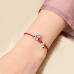 Buddha Stones 999 Sterling Silver Year Of The Horse 925 Sterling Silver Bell String Luck Child Adult Bracelet Anklet