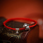 Buddha Stones 999 Sterling Silver Year Of The Horse 925 Sterling Silver Bell String Luck Child Adult Bracelet Anklet