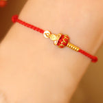 Buddha Stones Formless Buddha Lotus Knot Red String Protection Braided Bracelet