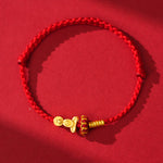 Buddha Stones Formless Buddha Lotus Knot Red String Protection Braided Bracelet
