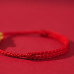 Buddha Stones Formless Buddha Lotus Knot Red String Protection Braided Bracelet