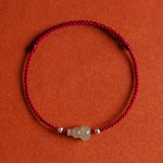 Buddha Stones Gourd Hetian Jade Red String Prosperity Bracelet Anklet