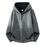 Buddha Stones Fall Winter Zipper Design Fleece Lined Long Sleeve Cotton Men's Hoodie