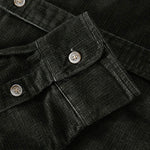 Buddha Stones Casual Corduroy Solid Color Men's Long Sleeve Cotton Thickened Jacket With Pockets