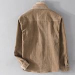 Buddha Stones Casual Corduroy Solid Color Men's Long Sleeve Cotton Thickened Jacket With Pockets