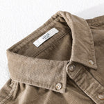 Buddha Stones Casual Corduroy Solid Color Men's Long Sleeve Cotton Thickened Jacket With Pockets