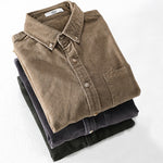 Buddha Stones Casual Corduroy Solid Color Men's Long Sleeve Cotton Thickened Jacket With Pockets