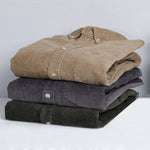 Buddha Stones Casual Corduroy Solid Color Men's Long Sleeve Cotton Thickened Jacket With Pockets