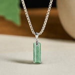 Buddha Stones "May You Find Your Own Meaning" Natural A-Z Letter Jade Titanium Steel Chain Necklace Includes Gift Message Card