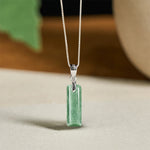 Buddha Stones "May You Find Your Own Meaning" Natural A-Z Letter Jade Titanium Steel Chain Necklace Includes Gift Message Card
