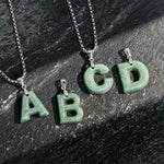 Buddha Stones "May You Find Your Own Meaning" Natural A-Z Letter Jade 925 Sterling Silver Chain Necklace Includes Gift Message Card