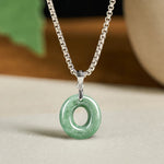 Buddha Stones "May You Find Your Own Meaning" Natural A-Z Letter Jade Titanium Steel Chain Necklace Includes Gift Message Card