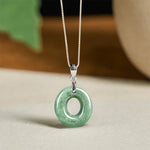 Buddha Stones "May You Find Your Own Meaning" Natural A-Z Letter Jade Titanium Steel Chain Necklace Includes Gift Message Card
