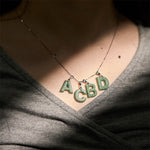 Buddha Stones "May You Find Your Own Meaning" Natural A-Z Letter Jade 925 Sterling Silver Chain Necklace Includes Gift Message Card