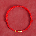 Buddha Stones "Blessings for Clear Connections" 925 Sterling Silver Plated Gold Beads Red String Bracelet Includes Gift Message Card