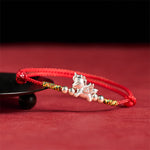 Buddha Stones 925 Sterling Silver Year Of The Horse Prosperity String Bracelet