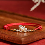 Buddha Stones 925 Sterling Silver Year Of The Horse Prosperity String Bracelet