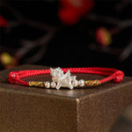 Buddha Stones 925 Sterling Silver Year Of The Horse Prosperity String Bracelet