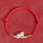 Buddha Stones 925 Sterling Silver Year Of The Horse Prosperity String Bracelet