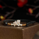 Buddha Stones 925 Sterling Silver Year Of The Horse Prosperity String Bracelet