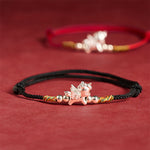 Buddha Stones 925 Sterling Silver Year Of The Horse Prosperity String Bracelet